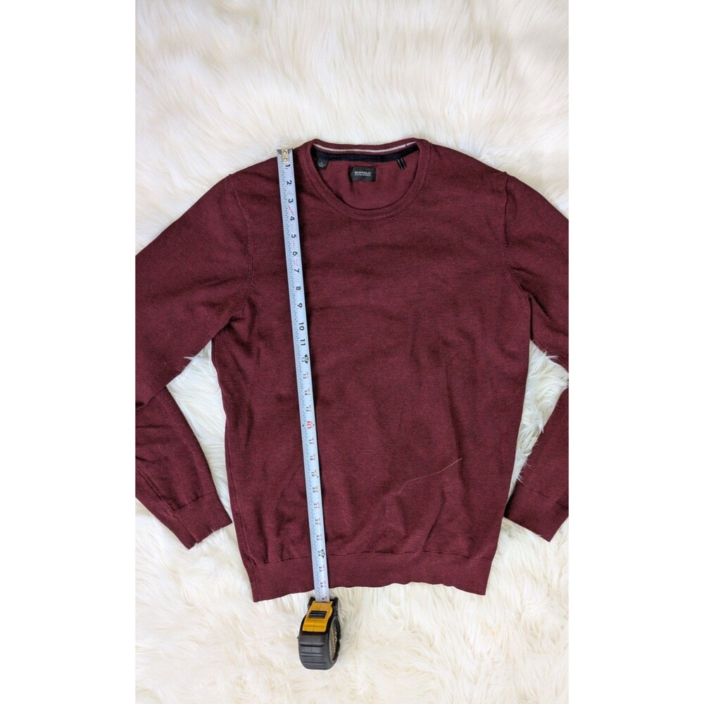 Buffalo David Bitton Burgundy Sweater Men’s Large Crewneck Pullover - Picture 7 of 9